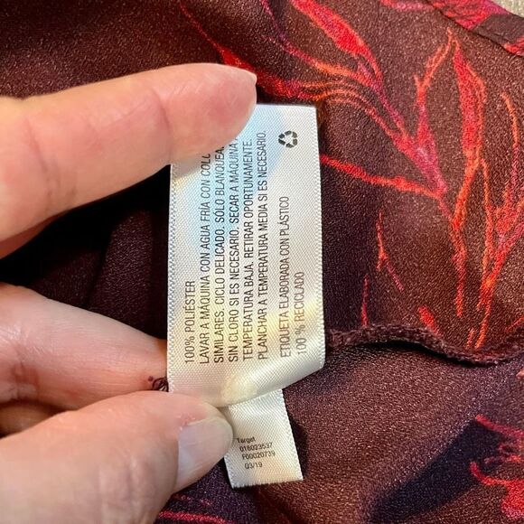 a new day Red Button Up Floral Shirt Size Small - Picture 11 of 11